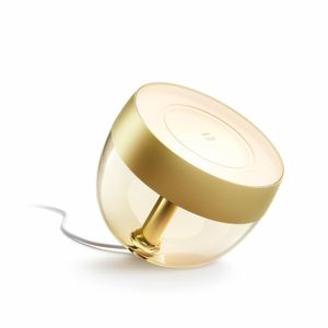 Philips Hue Bluetooth White Ambiance LED Tischleuchte Iris Special Edition in Gold un Transparent 8,2W 570lm
