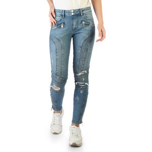 Tommy Hilfiger Damen Jeans Hose Freizeithose Skinny mit Reißverschluss unten am Bein, Größe:27, Farbe:Blau-königsblau