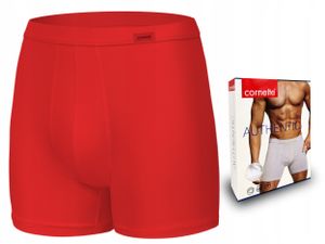 Cornette AUTHENTIC pánské elastické boxerky Pánské Plus Size - červené - XL