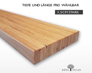 Buche Massivholz Regal 19cm Tief / 3,5cm Stark - Baubuche
