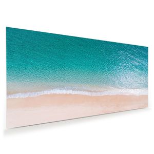 Glasbild Wandbild Sandstrand 120x60cm in XXL für Wohnzimmer, Schlafzimmer, Badezimmer, Flur