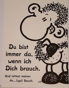 Sheepworld - 50568 - Postkarte, Nr. 8, Schaf, Du bist immer da, wenn ich Dich brauch. und rettest meinen Ar...(ups) Bauch, Pappe