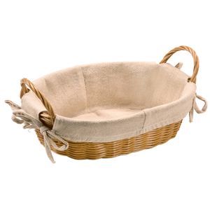 Dzianinowy koszyk na pieczywo owalny z uchwytem Kesper 30x21 cm, plastikowy