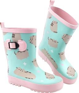 Pusheen - Dievčenské záhradné gumáky s opakovanou potlačou NS7172 (32 EU) (pastelovo mätovo zelená/ružová)