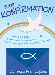 Konfirmation  Geldkarte  Glückwunschkarte im Format 115 x 17cm mit Ums
