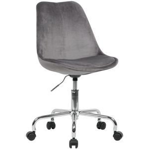 FineBuy sametová kancelářská židle, designová otočná židle s opěradlem, pracovní židle s maximální nosností 110 kg, skořepinová židle s kolečky, otočná židle