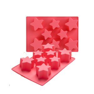 CANDeal 2-teilige Sterne-Silikonformen, Mini-Sterne-Eiswürfel-Tabletts, 8-Hohlraum-Sterne-Silikon-harte Süßigkeit-Schokoladenformen