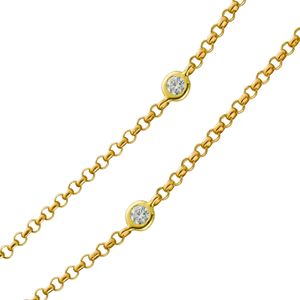Brillantkette Gelbgold 585 14K Diamanten 0,30ct TLB P1  40