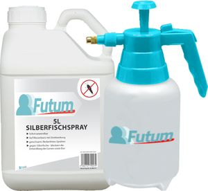 FUTUM 5L+2L Sprüher Silberfische Spray Mittel gegen Silberfischchen Köder Falle Silberfisch Abwehr