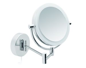 Libaro LED Kosmetikspiegel Modena Vergrößerungsspiegel (5x / 10x) 360° Schminkspiegel mit Wandmontage und Dimmerfunktion