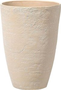 BELIANI Blumenkübel Beige 43 x 43 x 60 cm aus Steingemisch mit schlanker Form für den Innen- und Aussenbereich Modernes Design