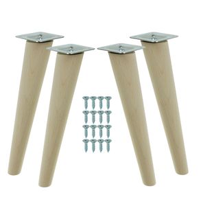 Möbelfüße 30 cm Höhe Holzfüße schräg aus Buche Holzmöbelfüße Tischbeine Möbelbeine Holz Schrank Beine Kegel 4 Stück