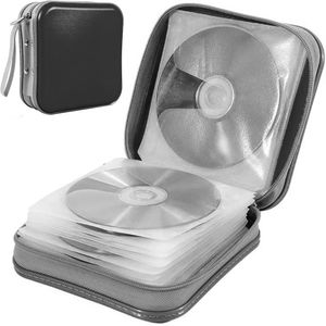 Kunststoff-CD-Schutztasche mit Reißverschluss DVD-Aufbewahrungstasche Aufbewahrungstasche für 40 CDs Kreativ und nützlich