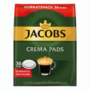 Jacobs Crema kávové struky, skladovacie balenie, pre všetky kávovary, 36 kávových strukov, á 6,6 g