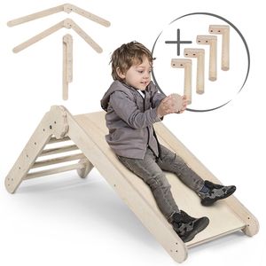Rutschbrett Kletterdreieck für Kinder | Kinderrutsche Holz von 22 bis 56 cm Höhe | Indoor minimalistisches Design | CE | 100% ECO