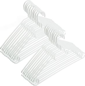 100 Stück - Kleiderbügel Weiß Kunststoff drehbarer Haken + Schuhlöffel, Bügel  EU