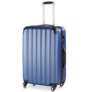 MONZANA® Koffer Baseline Handgepäck ABS Hard Case Gehäuse gummierte Rollen Teleskopgriff Zahlenschloss Reisekoffer Hartschalenkoffer Trolley Navy XL