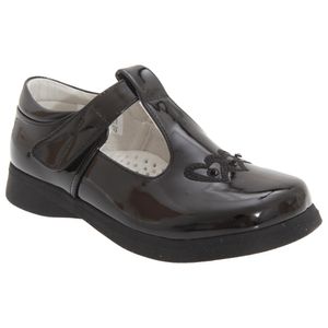 Dievčenské topánky Boulevard so zapínaním na suchý zips DF190 (31 EUR) (lesklá čierna)