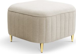 DomoHome Čalúnená stolička LAREN - Moderný dizajn, Kovové nožičky, Kvalitné čalúnenie, Sedák stoličky, Opierka na nohy, Elegantný bytový doplnok, Rozmery: 60x60x41cm, Farba: CREMAL
