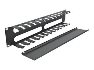 DELOCK 19" Kabelmanagement mit 4 Öffnungen 2 HE schwarz