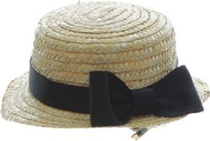 O23755 beige Strohminihut Märchenhut