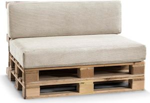 Palettenkissen, Gartensofakissen, Sitzkissen, PFL (Set (Sitzkissen 120x80 +Rückenlehne 120x40), Beige)