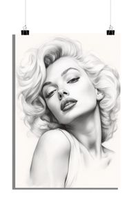 Marilyn Monroe Poster - Film Poster - Schwarz-Weiß Poster - Zeichnung Poster - Klassisches Poster - 51x71cm - Perfekt zum Einrahmen