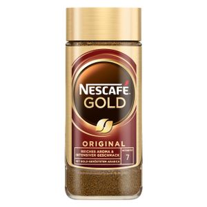 Nescafé Gold Das Original, löslicher Bohnenkaffee, Kaffee, gemahlener Röstkaffee, Glas, 100 g