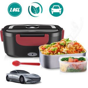 AUDEW Elektrische Lunchbox Speisenwärmer Edelstahl Warmhaltebox Tragbare 0.6L Food Box fürs Auto
