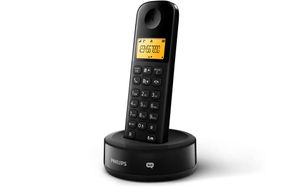 Philips Schnurloses Telefon - D1651B/01 - DECT telefon - Haustelefon - Festnetzanschluss - Anrufbeantworter - Schwarz