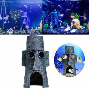 Dekoratives Aquarium-Verzierungs-Karton-Haus-Haus-Spongebob-Fisch-Wasser