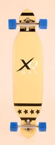 38 INCH XQ-Max Longboard - Skateboard - Board 96cm - schwarze Sterne