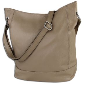 Torba na ramię Toscanto Handbags, shopper taupe, beżowa skóra OTT159SC