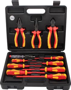 CCLIFE Elektriker VDE Schraubendreher Zangen Set 11tlg Isoliert Elektro Schraubenzieher, Color:Isolierter Schraubendreher Set, 11tlg