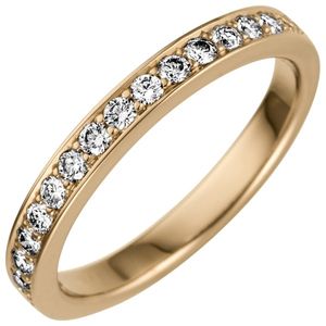 JOBO Damen Ring 56mm 585 Gold Gelbgold 17 Diamanten Brillanten 0,50ct. Diamantring