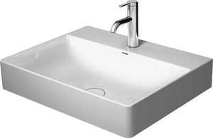 Duravit Waschtisch DURASQUARE ohne Überlauf, mit Hahnlochbank, 600 x 470 mm ohne Hahnloch weiß