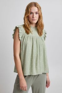 b.young BYFELICE TOP Damen Top Kurzarm Shirt Blusentop ärmellos Rundhalsausschnitt Kragen und Ärmelsaum mit Rüschen Regular Fit b.young BYFELICE TOP Damen Top Kurzarm Shirt Blusentop ärmellos Rundhalsausschnitt Kragen und Ärmelsaum mit Rüschen Regular Fit