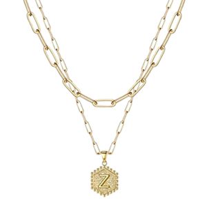 Anhänger-Halskette, wasserfest, vielseitig einsetzbar, glänzender Buchstabe, Gold-Schicht-Halskette als Geschenk-Z