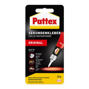 Pattex Sekundenkleber Flüssig, spülmaschinenfester Superkleber für viele Sofortreparaturen, schnelltrocknender farbloser Flüssigkleber, 1 x 10g