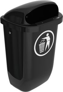 Abfallbehälter nach DIN PK, 50 Liter, Farbe:Anthrazitgrau