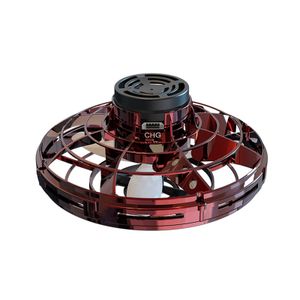 UFO létající hračka Mini drony Vrtulník Infračervený senzor Auto s 360° otočným ručně ovládaným dronem - červená barva