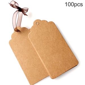 100 PCs Kraft Paper Hang Tags Geburtstagsfeier Gunst Geschenketikett Brown Cards-Kraftpapieranhänger