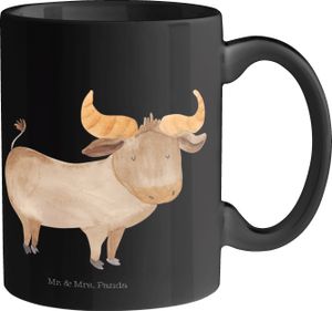 Mr. & Mrs. Panda Tasse Sternzeichen Stier - Schwarz - Geschenk, Porzellantasse, Horoskop, Rind, Stier Sternzeichen, Geschenktasse, Geschenk April, Astrologie, Aszendent