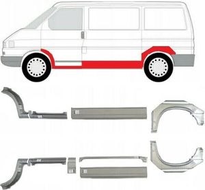 Volkswagen T4 Kurz und Mittel Reparaturblech Schweller  Set L+R