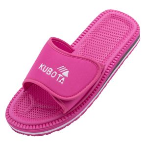 Kubota  Badelatschen mit Klettverschluss Pantoletten Sandalen Damen "Velcro" Rosa, 38