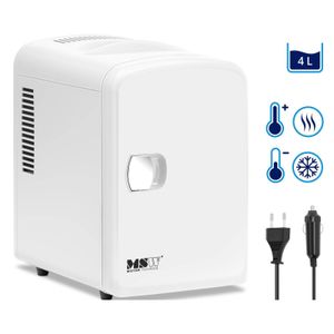 MSW Mini-Kühlschrank 12 V / 230 V - 2-in-1-Gerät mit Warmhaltefunktion - 4 L - Weiß