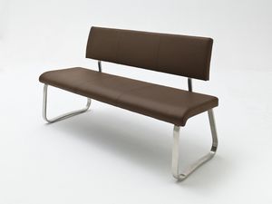 MCA furniture Sitzbank Arco - Leder Braun - Edelstahl - 175cm