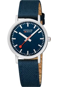 Mondaine Uni Quarz Armbanduhr aus Edelstahl mit Textil-Kork Band - CLASSIC - A660.30314.40SBD
