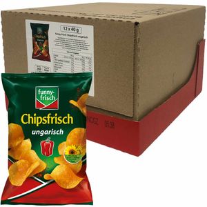 funny-frisch Chipsfrisch Kartoffelchips ungarisch 12er VPE (12x40g Packung)