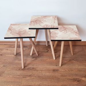 Skye Decor, 3Shp188 - Beige, Satztisch (3 Stück), Beige, 100 % MDF, 35 x 35 x 52 cm